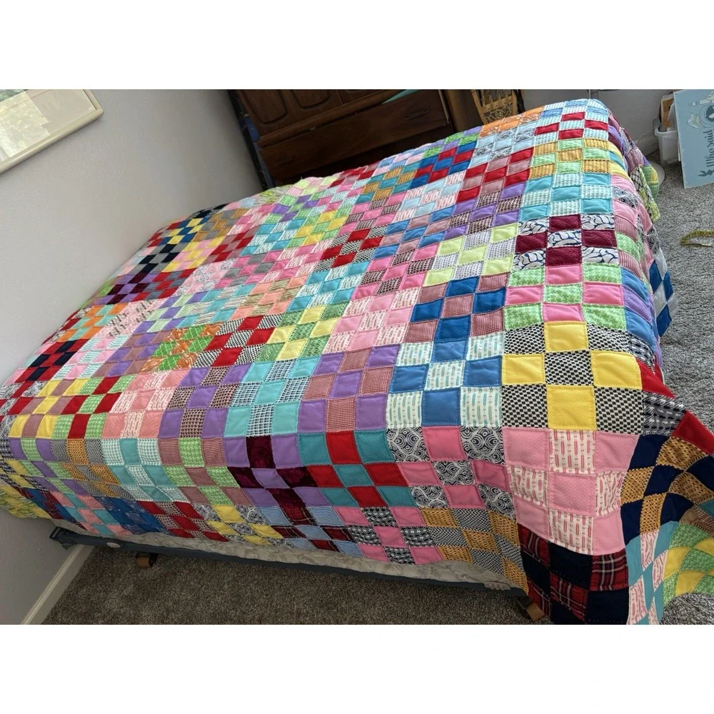 Vintage Quilt Polyester Patchwork 83 X 90